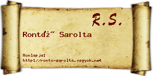 Rontó Sarolta névjegykártya