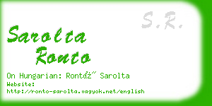 sarolta ronto business card